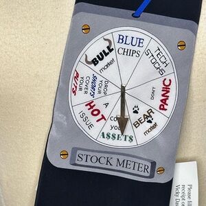 Vicky Davis Vintage Novelty Stock Brokers Tie Black and Blue NWT